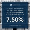 Banco de México reduce la tasa de interés interbancaria a 7.50%