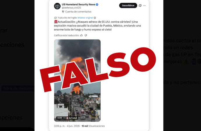 Falso que Estados Unidos esté atacando a México: explosión en Tepeaca aclara el gobierno de Puebla