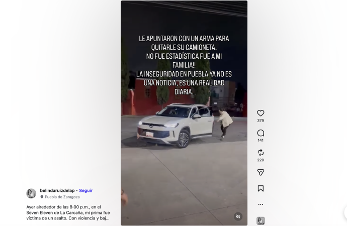 Robo a mano armada de camioneta en La Carcaña queda registrado en video