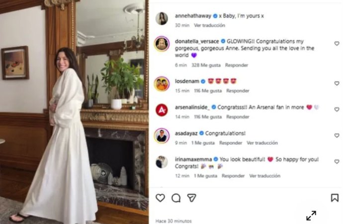 Anne Hathaway anuncia su tercer embarazo a los 43 años