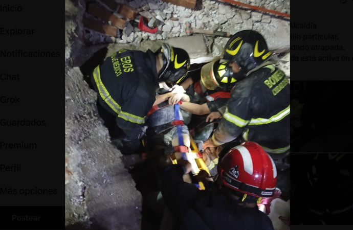 Derrumbe en la colonia Hipódromo Condesa deja un muerto y una mujer lesionada