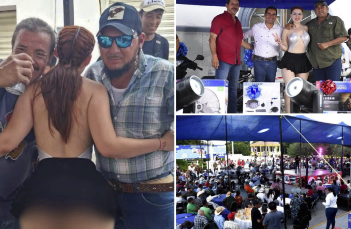 Festejo del Día del Padre en Llera de Caneles genera polémica por participación de influencer semidesnuda