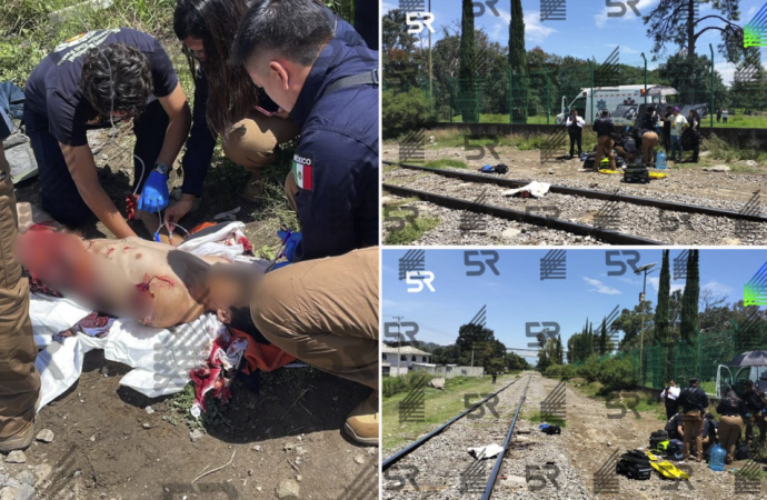 Víctima arrollada por tren en Amalucan sobrevive con amputaciones y lesiones graves