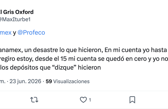 Usuarios reportan cargos no reconocidos en Banamex; banco aclara retraso en cobros de débito