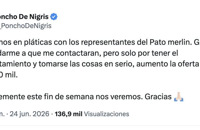 Poncho De Nigris ofrece hasta 800 mil pesos por el pato viral del Mundial 2026