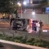 Ambulancia de Protección Civil Municipal de Puebla vuelca por exceso de velocidad en Bulevar Atlixco