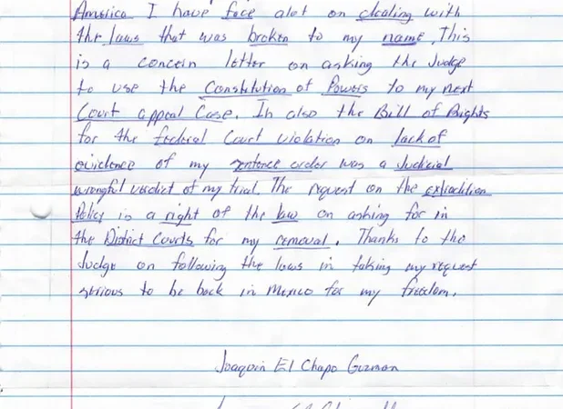 El Chapo Guzmán solicita a la corte de EU su deportación a México para recuperar su libertad