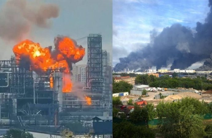 Rusia enfrenta el mayor ataque con drones en dos años, con incendios en refinería de Moscú