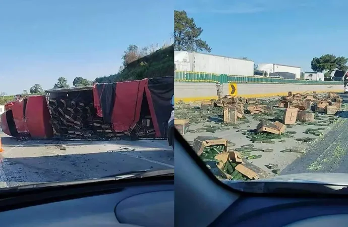 Revelan video del choque múltiple que paralizó la autopista México-Puebla el lunes 15 de junio de 2026