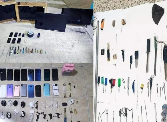 Decomisan armas hechizas, celulares y objetos para consumo de drogas en operativo en el Cereso de San Miguel