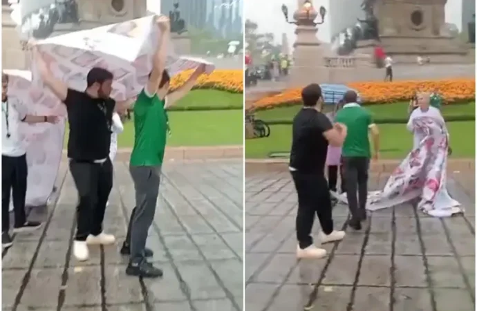Agresiones a madres buscadoras y reportero en el Ángel de la Independencia tras partido inaugural del Mundial 2026