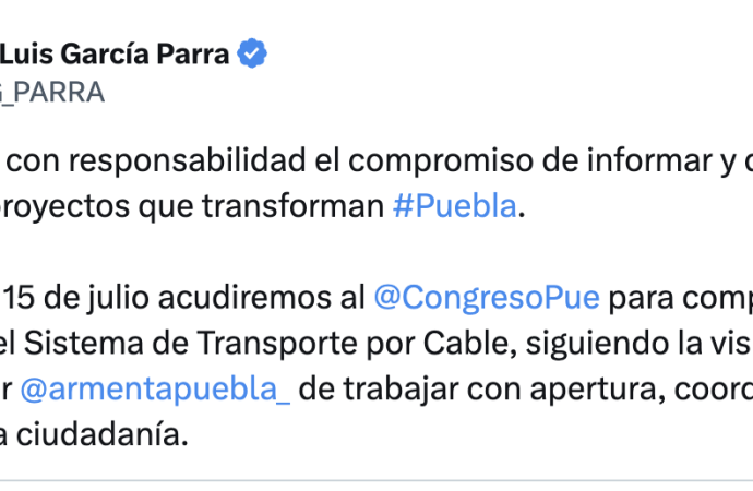 Gobierno de Puebla confirma informe sobre Cablebús ante el Congreso el 15 de julio