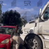 Choque entre tráiler y automóvil provoca congestionamiento en la México-Puebla a la altura de La María