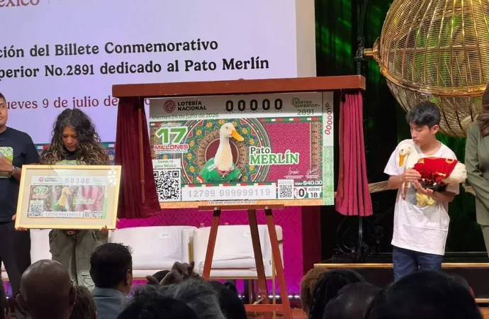El Pato Merlín, símbolo popular de la Copa Mundial 2026, ya cuenta con billete conmemorativo de Lotería Nacional