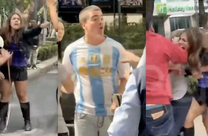 Pelea entre aficionados mexicanos y argentinos en Reforma 222 tras la final del Mundial 2026